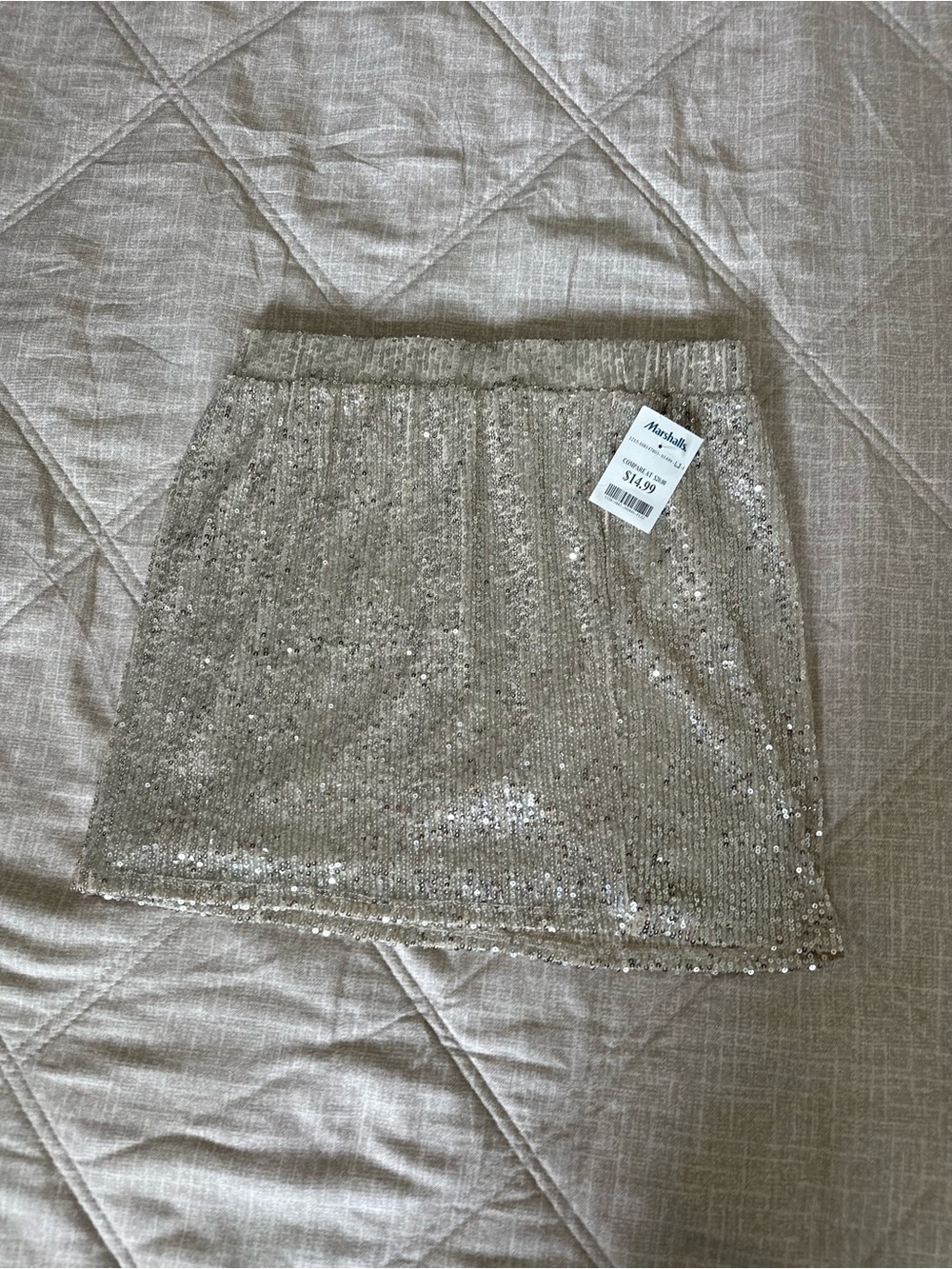 Sequin Mini Skirt - Champagne
